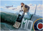 "Fourth Mission of the Day" - Gil Cohen - Spitfire 133 Eagle Squadron Art